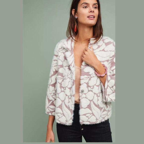 NWT Anthropologie Meadow Rue Floral Sweater Coat - Medium - Picture 1 of 5
